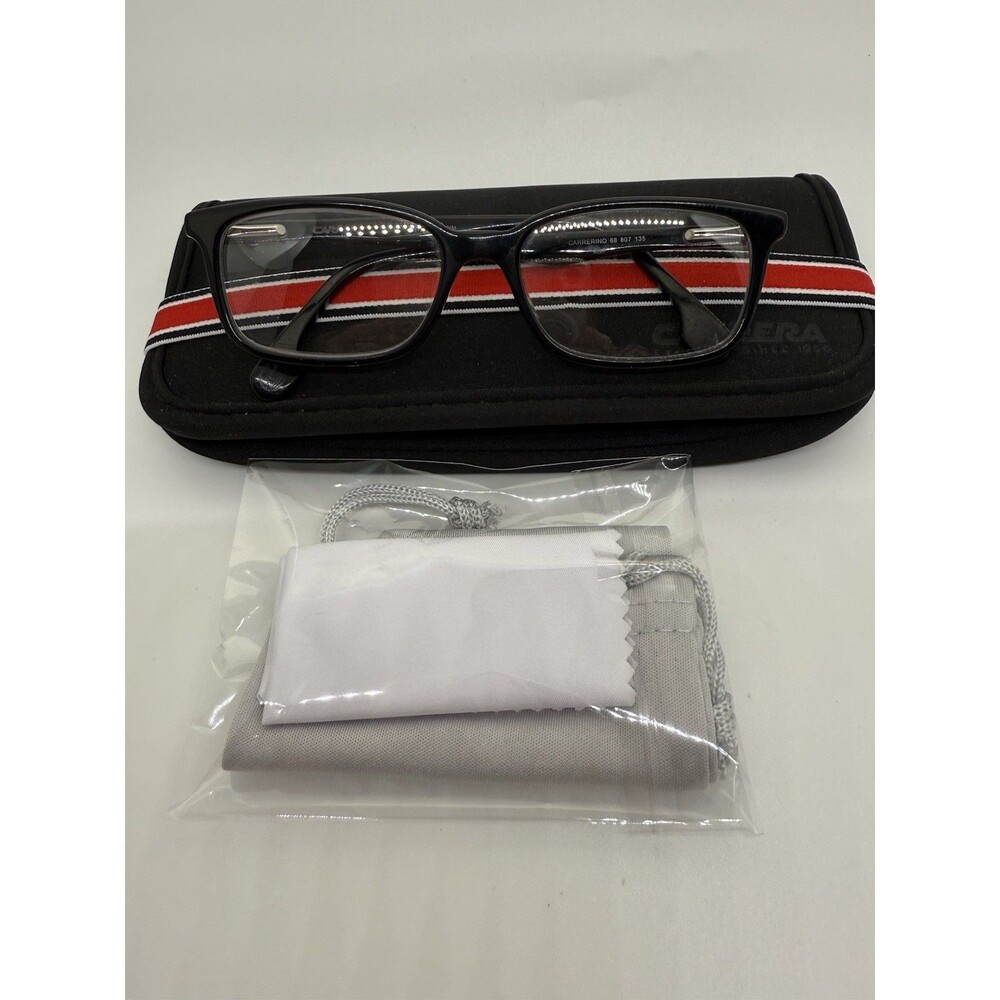 CARRERA 68 807 135 BLACK AUTHENTIC EYEGLASSES CARRERINO, CASE, POUCH, CLOTH